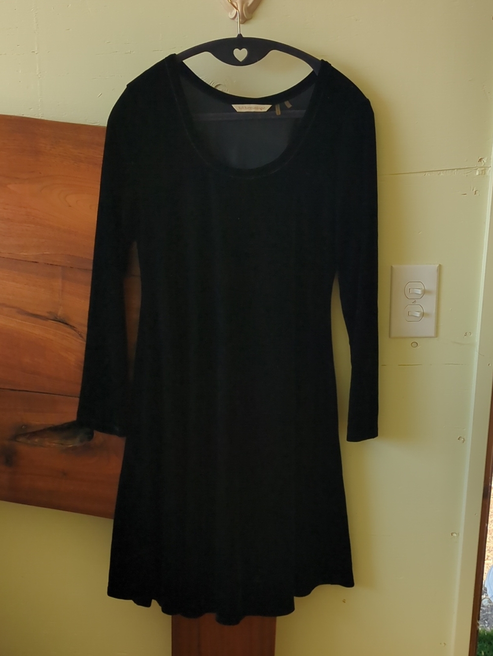 Black Long Sleeve A-Line Dress